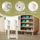 Electric shoe and boot dryer in white with four brackets, timer, and anti-slip footpads for convenient drying.