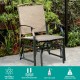 Single glider chair with a steel frame and breathable fabric, perfect for outdoor relaxation in garden or patio.