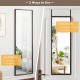 Full-length brown metal door mirror with adjustable hooks, ideal for wall mounting or door hanging, perfect for outfit.