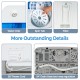 Water inlet, spin tub, and filter details of the 2-in-1 portable washing machine for efficient laundry use.