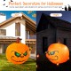 4-foot Halloween inflatable pumpkin illuminated by LED light, showcasing a sinister smile, ideal for night-time outdoor.