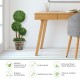 30-inch artificial topiary triple ball tree with realistic PE leaves, perfect for indoor and outdoor decoration.