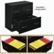 2-drawer black file cabinet with lock, adjustable hanging bars for letter and legal size documents, ideal for home or.