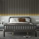Queen wood platform bed with headboard in a modern design, featuring solid wood frame and under-bed storage space.