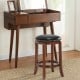 Backless 24-inch swivel bar stool with PU leather seat and rubber wood legs, perfect for kitchen or living room use.