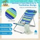 Portable beach chair set of 2 with adjustable backrest, breathable fabric, and sturdy frame for outdoor relaxation.