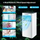 Portable air conditioner with 10000 BTU, featuring 4 wind modes and 2 speed adjustments for versatile cooling options.