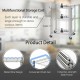 3-tier rolling utility cart with adjustable shelves, metal wire design, and lockable wheels for versatile home use.