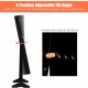 Adjustable full-length mirror on a black jewelry cabinet armoire with large storage for earrings, rings, and necklaces.