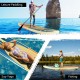 Inflatable stand-up paddle board with non-slip deck, ideal for leisure paddling, yoga, and fishing activities.