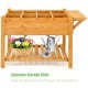 Elevated planter box kit with 8 grids and folding tabletop, made of durable fir wood, perfect for gardening on patios.