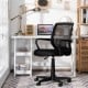 Mid-back mesh chair featuring humanized armrests and a waterfall padded seat for enhanced comfort in any workspace.