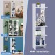 5-tier freestanding decorative storage bookshelf in white engineered wood for versatile use in living room, study, or.