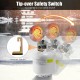 Portable 15,000 BTU propane tank top heater with tip-over safety switch, ideal for outdoor activities like camping.