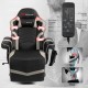 Ergonomic high back massage gaming chair in gray with adjustable backrest, 8 massage modes, and cup holder for.