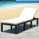 Height adjustable rattan lounge chair with white cushion, perfect for poolside relaxation and outdoor decor.