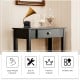 Black small space console table with drawer, made of premium wood and MDF, perfect for living room or hallway use.