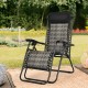 Folding rattan zero gravity lounge chair in gray with removable head pillow, perfect for outdoor relaxation in the.