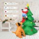 Inflatable 6.5 feet Christmas tree with Santa, LED lights, waterproof design, perfect for indoor and outdoor holiday.