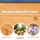 Wooden pirate boat sandbox for kids made of durable fir wood, featuring waterproof surface and large storage space.