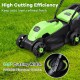 Electric push lawn mower with 12.5" cutting width, ergonomic handle, and grass bag for easy yard maintenance.