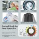 1.5 cu. ft. clothes dryer with stainless steel tub, featuring four drying modes and see-through window for monitoring.