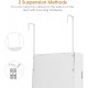 Wall-mounted jewelry cabinet with hooks, showcasing 2 suspension methods for space-saving storage and organization.