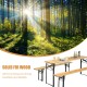 Folding wooden picnic table and bench set made of solid fir wood, featuring a rustic design for indoor and outdoor use.