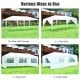 10 x 20 feet white canopy tent with 6 sidewalls, ideal for outdoor events like parties and weddings.