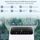 Close-up of the smart LED touch panel and remote control of the 3-in-1 evaporative air cooler in white.