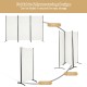 3-panel folding privacy partition screen in white, featuring durable hinges and a foldable design for easy storage.