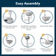 Assembly steps for the Camping Hand Wash Station Basin Stand with 4.5-gallon tank, showcasing easy setup instructions.