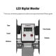 LCD digital monitor displaying time, count, distance, calories, and total counts for the adjustable rowing machine.
