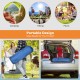 Self-inflating blue camping sleeping mattress with carrying bag, compact design for easy transport and outdoor use.