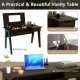 Dressing table with flip mirror and storage drawer, featuring stable legs and ample storage for organized makeup.