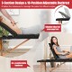 Portable adjustable massage table in black with a 3-section design and adjustable backrest for versatile use.