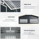 Metal storage shed features a slope roof for rain drainage, 4 air vents for circulation, and sturdy steel construction.