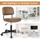 Brown PU leather adjustable office chair with backrest, suitable for various settings like office and bedroom.