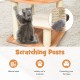 Tall wooden cat tree with sisal posts, featuring 6 levels for climbing and a condo, perfect for cat play and scratching.