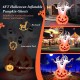 6FT inflatable Halloween ghosts with pumpkin decor and rotating lamp, ideal for backyard or Halloween events.