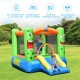 Inflatable castle bounce house with slide for kids, made of durable oxford material, suitable for outdoor play.
