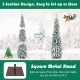 5-foot snow-flocked slim pencil Christmas tree with warm-white and multi-color LED lights for festive decor.