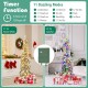 5-foot snow-flocked pre-lit artificial Christmas tree with warm-white and multi-color LED lights for festive decor.