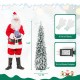 5 ft snow-flocked slim pencil Christmas tree with LED lights, perfect for small spaces and holiday decor.