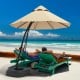 11 feet beige outdoor cantilever hanging umbrella with a durable aluminum frame and wheels, perfect for garden or.