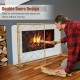 3-panel folding fireplace screen with double doors in golden, featuring a sturdy metal frame and mesh for safety and.
