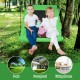 Kids enjoying the 60-inch green platform tree swing, perfect for parks and backyards, supporting up to 700 lbs.