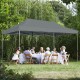 Adjustable 10 x 20 feet gray folding sun shelter with sturdy steel frame, ideal for outdoor parties and picnics.