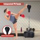 Freestanding punching bag with adjustable height, integrated PU foam, and breathable boxing gloves for versatile.