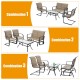 4-piece outdoor patio furniture set featuring a padded glider loveseat and coffee table in brown for versatile seating.